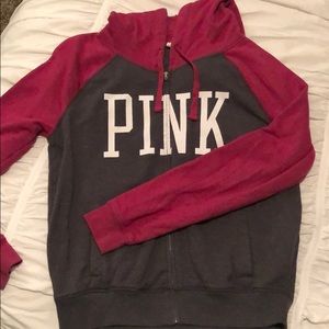 Burgundy and Grey PINK Zipup